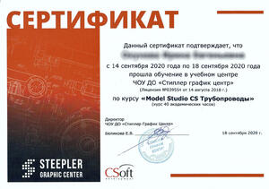 Именной сертификат УЦ «Стиплер график центр»